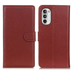 Funda de Cuero Cartera con Soporte Carcasa A03D para Motorola Moto Edge (2022) 5G Marron