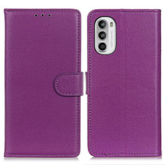 Funda de Cuero Cartera con Soporte Carcasa A03D para Motorola Moto Edge (2022) 5G Morado