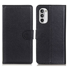 Funda de Cuero Cartera con Soporte Carcasa A03D para Motorola Moto Edge (2022) 5G Negro