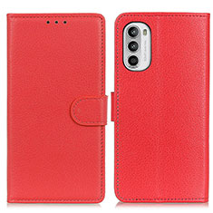 Funda de Cuero Cartera con Soporte Carcasa A03D para Motorola Moto Edge (2022) 5G Rojo