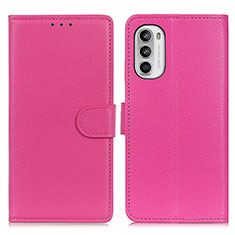 Funda de Cuero Cartera con Soporte Carcasa A03D para Motorola Moto Edge (2022) 5G Rosa Roja