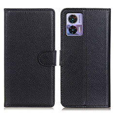 Funda de Cuero Cartera con Soporte Carcasa A03D para Motorola Moto Edge 30 Lite 5G Negro