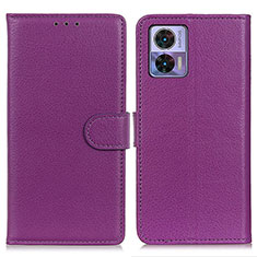 Funda de Cuero Cartera con Soporte Carcasa A03D para Motorola Moto Edge 30 Neo 5G Morado