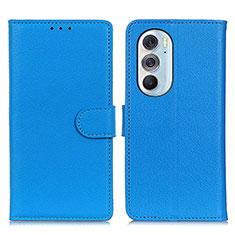 Funda de Cuero Cartera con Soporte Carcasa A03D para Motorola Moto Edge 30 Pro 5G Azul Cielo