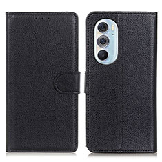 Funda de Cuero Cartera con Soporte Carcasa A03D para Motorola Moto Edge 30 Pro 5G Negro