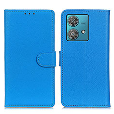 Funda de Cuero Cartera con Soporte Carcasa A03D para Motorola Moto Edge 40 Neo 5G Azul Cielo