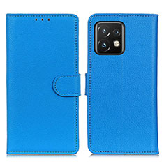 Funda de Cuero Cartera con Soporte Carcasa A03D para Motorola Moto Edge 40 Pro 5G Azul Cielo