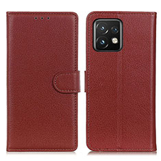 Funda de Cuero Cartera con Soporte Carcasa A03D para Motorola Moto Edge 40 Pro 5G Marron