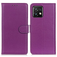 Funda de Cuero Cartera con Soporte Carcasa A03D para Motorola Moto Edge 40 Pro 5G Morado