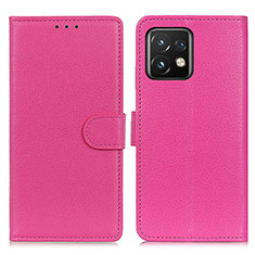 Funda de Cuero Cartera con Soporte Carcasa A03D para Motorola Moto Edge 40 Pro 5G Rosa Roja