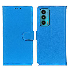 Funda de Cuero Cartera con Soporte Carcasa A03D para Motorola Moto Edge Lite 5G Azul Cielo