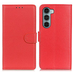 Funda de Cuero Cartera con Soporte Carcasa A03D para Motorola Moto Edge S30 5G Rojo