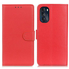 Funda de Cuero Cartera con Soporte Carcasa A03D para Motorola Moto G 5G (2022) Rojo