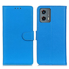 Funda de Cuero Cartera con Soporte Carcasa A03D para Motorola Moto G 5G (2023) Azul Cielo