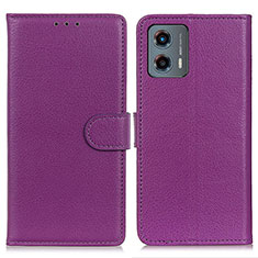 Funda de Cuero Cartera con Soporte Carcasa A03D para Motorola Moto G 5G (2023) Morado