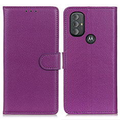 Funda de Cuero Cartera con Soporte Carcasa A03D para Motorola Moto G Play (2023) Morado