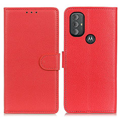 Funda de Cuero Cartera con Soporte Carcasa A03D para Motorola Moto G Play Gen 2 Rojo