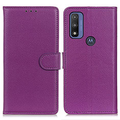 Funda de Cuero Cartera con Soporte Carcasa A03D para Motorola Moto G Pure Morado