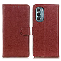 Funda de Cuero Cartera con Soporte Carcasa A03D para Motorola Moto G Stylus (2022) 4G Marron