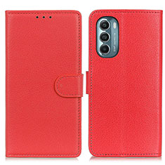 Funda de Cuero Cartera con Soporte Carcasa A03D para Motorola Moto G Stylus (2022) 4G Rojo