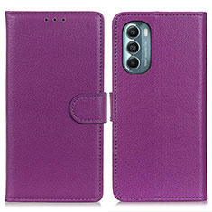 Funda de Cuero Cartera con Soporte Carcasa A03D para Motorola Moto G Stylus (2022) 5G Morado