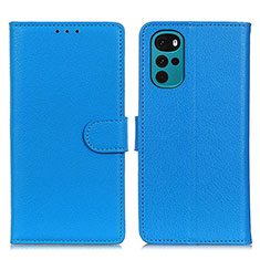 Funda de Cuero Cartera con Soporte Carcasa A03D para Motorola Moto G22 Azul Cielo