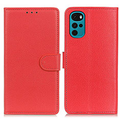 Funda de Cuero Cartera con Soporte Carcasa A03D para Motorola Moto G22 Rojo