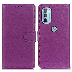 Funda de Cuero Cartera con Soporte Carcasa A03D para Motorola Moto G31 Morado