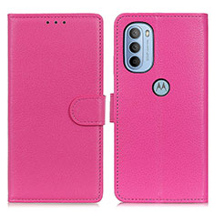 Funda de Cuero Cartera con Soporte Carcasa A03D para Motorola Moto G31 Rosa Roja