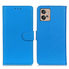 Funda de Cuero Cartera con Soporte Carcasa A03D para Motorola Moto G32 Azul Cielo