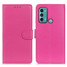 Funda de Cuero Cartera con Soporte Carcasa A03D para Motorola Moto G40 Fusion Rosa Roja