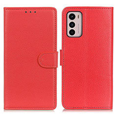 Funda de Cuero Cartera con Soporte Carcasa A03D para Motorola Moto G42 Rojo