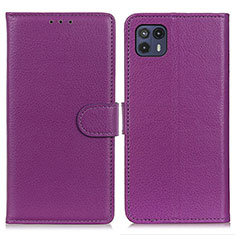 Funda de Cuero Cartera con Soporte Carcasa A03D para Motorola Moto G50 5G Morado