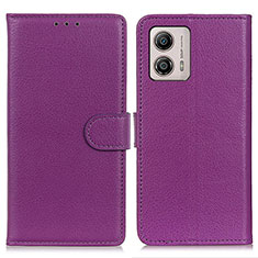 Funda de Cuero Cartera con Soporte Carcasa A03D para Motorola Moto G53 5G Morado