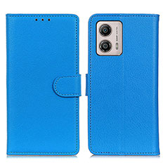 Funda de Cuero Cartera con Soporte Carcasa A03D para Motorola Moto G53y 5G Azul Cielo