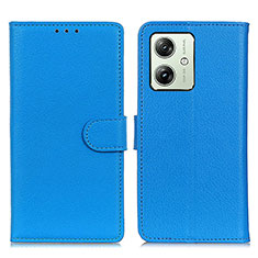 Funda de Cuero Cartera con Soporte Carcasa A03D para Motorola Moto G54 5G Azul Cielo