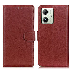 Funda de Cuero Cartera con Soporte Carcasa A03D para Motorola Moto G54 5G Marron