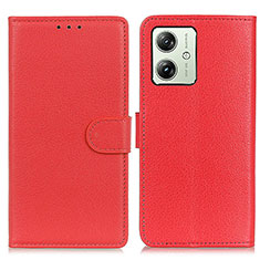 Funda de Cuero Cartera con Soporte Carcasa A03D para Motorola Moto G54 5G Rojo