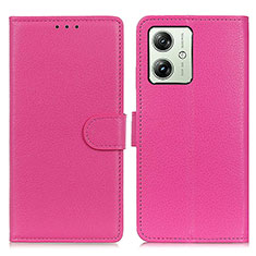 Funda de Cuero Cartera con Soporte Carcasa A03D para Motorola Moto G54 5G Rosa Roja