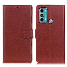 Funda de Cuero Cartera con Soporte Carcasa A03D para Motorola Moto G60 Marron