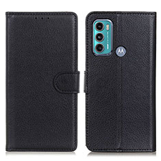 Funda de Cuero Cartera con Soporte Carcasa A03D para Motorola Moto G60 Negro