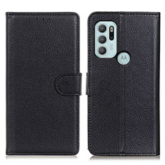 Funda de Cuero Cartera con Soporte Carcasa A03D para Motorola Moto G60s Negro