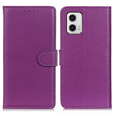 Funda de Cuero Cartera con Soporte Carcasa A03D para Motorola Moto G73 5G Morado