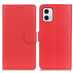 Funda de Cuero Cartera con Soporte Carcasa A03D para Motorola Moto G73 5G Rojo