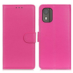 Funda de Cuero Cartera con Soporte Carcasa A03D para Nokia C02 Rosa Roja