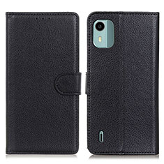 Funda de Cuero Cartera con Soporte Carcasa A03D para Nokia C12 Negro