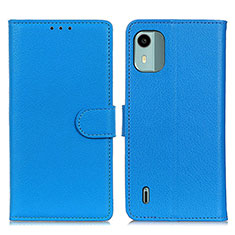 Funda de Cuero Cartera con Soporte Carcasa A03D para Nokia C12 Plus Azul Cielo