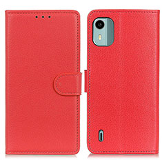 Funda de Cuero Cartera con Soporte Carcasa A03D para Nokia C12 Plus Rojo