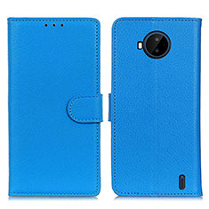 Funda de Cuero Cartera con Soporte Carcasa A03D para Nokia C20 Plus Azul Cielo