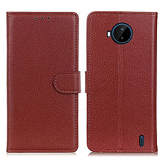 Funda de Cuero Cartera con Soporte Carcasa A03D para Nokia C20 Plus Marron